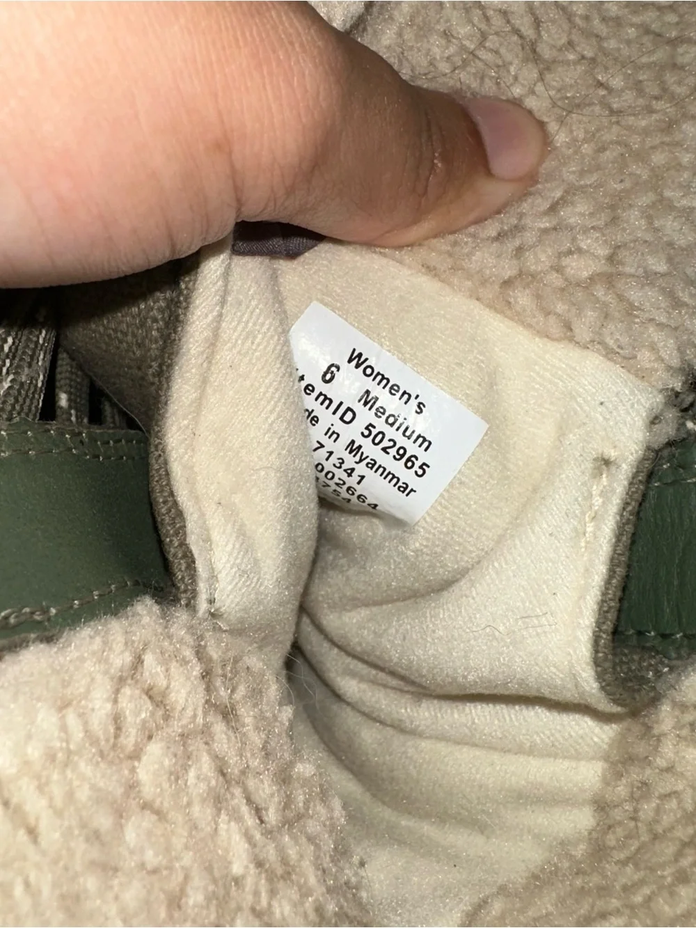 L.L. Bean Tall Lace-Up Winter Boot in Olive Canvas and Brown Leather